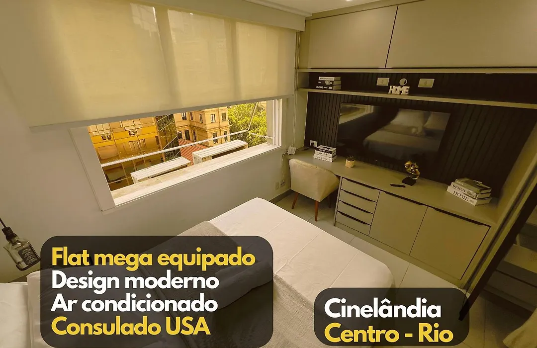 Flat Moderno completo Ar Consulado USA Cinelândia Centro - Feito por Arquiteto-1